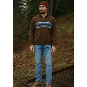 Timberland Lambswool 1/4 Zip Sweater Mens Sz XL Y2k Earthy Stratham Outdoor Gear